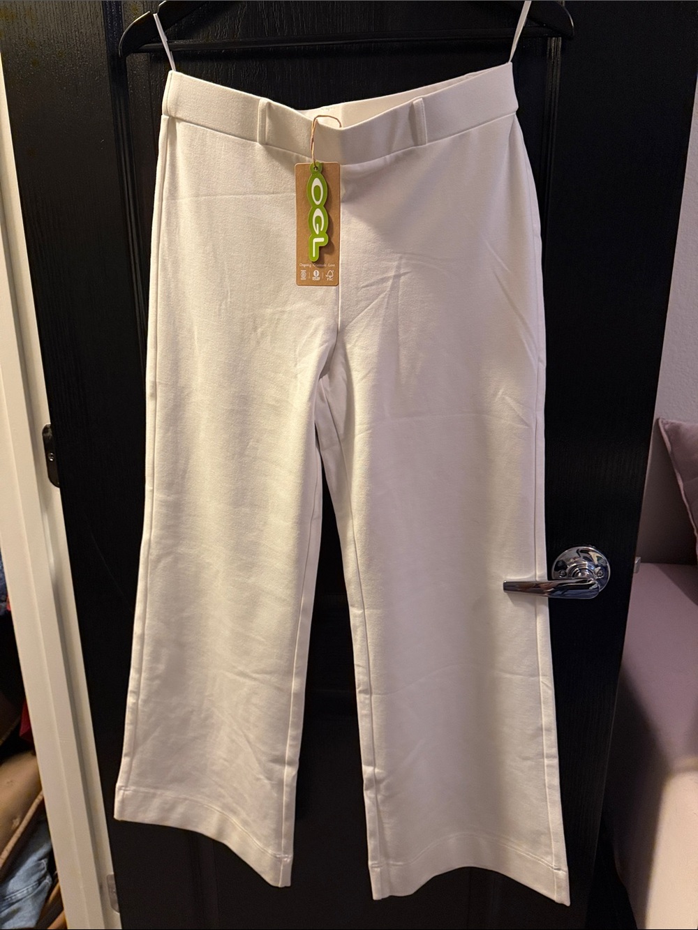 OGL White Straight-Leg Pull-On Pants - Petite
